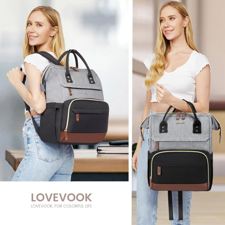 LOVEVOOK Rucksack Damen Laptop Rucksäcke mit Laptopfach 15.6 Zoll | Schulrucksack Mädchen Teenager