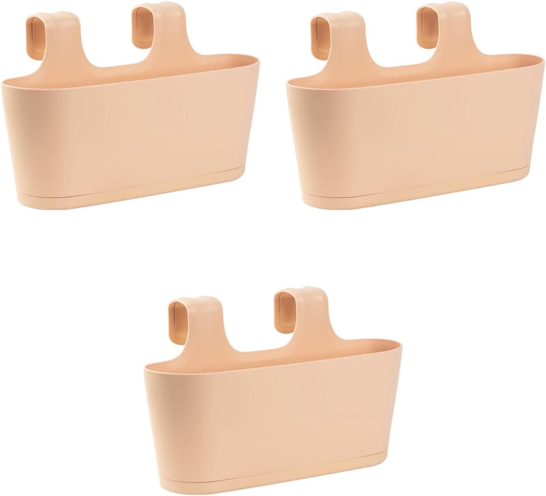 Gariella 3X Blumenkasten oval Balkon Übertopf Pflanzkasten Blumentopf zum Hängen mit Wasserspeicher