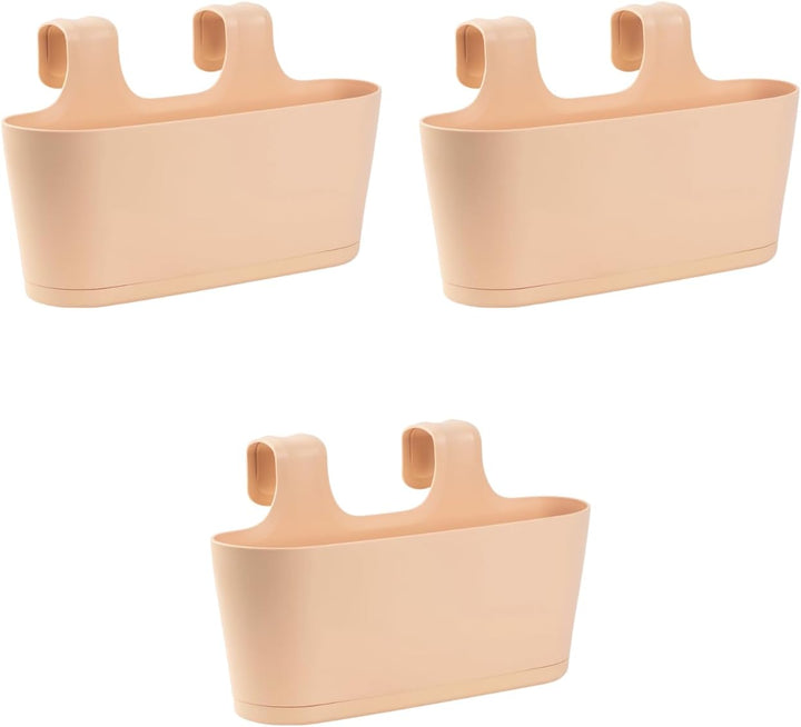 Gariella 3X Blumenkasten oval Balkon Übertopf Pflanzkasten Blumentopf zum Hängen mit Wasserspeicher