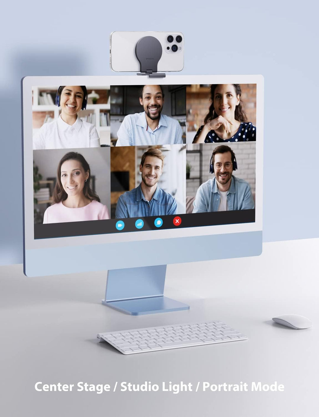Stouchi Continuity Camera Mount für iMac, Desktop Monitor,Einstellbarer Winkel iPhone Monitor Halter