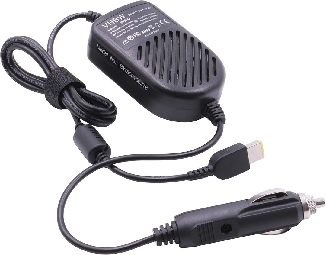 vhbw KFZ-Ladekabel kompatibel mit Lenovo ThinkPad T440P, T440s, T540p (Dual Core) Laptop, Notebook -