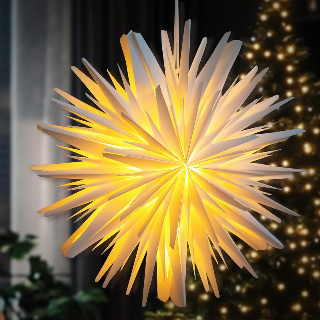 EANLOLY Weihnachtsstern Beleuchtet, Papiersterne Weihnachten, 3D Stern Fenster, Weihnachtsdeko Innen