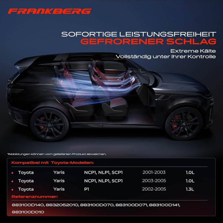 Frankberg Kompressor Klimaanlage Kompatibel mit Yaris P1 1.3L Benzin 2002-2005 Yaris NCP1 NLP1 SCP1