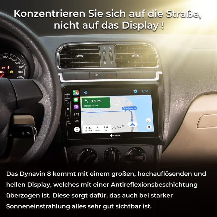 DYNAVIN Android Autoradio Navi für VW Polo V 6R 2009-2014, 9 Zoll OEM Radio mit Wireless Carplay und