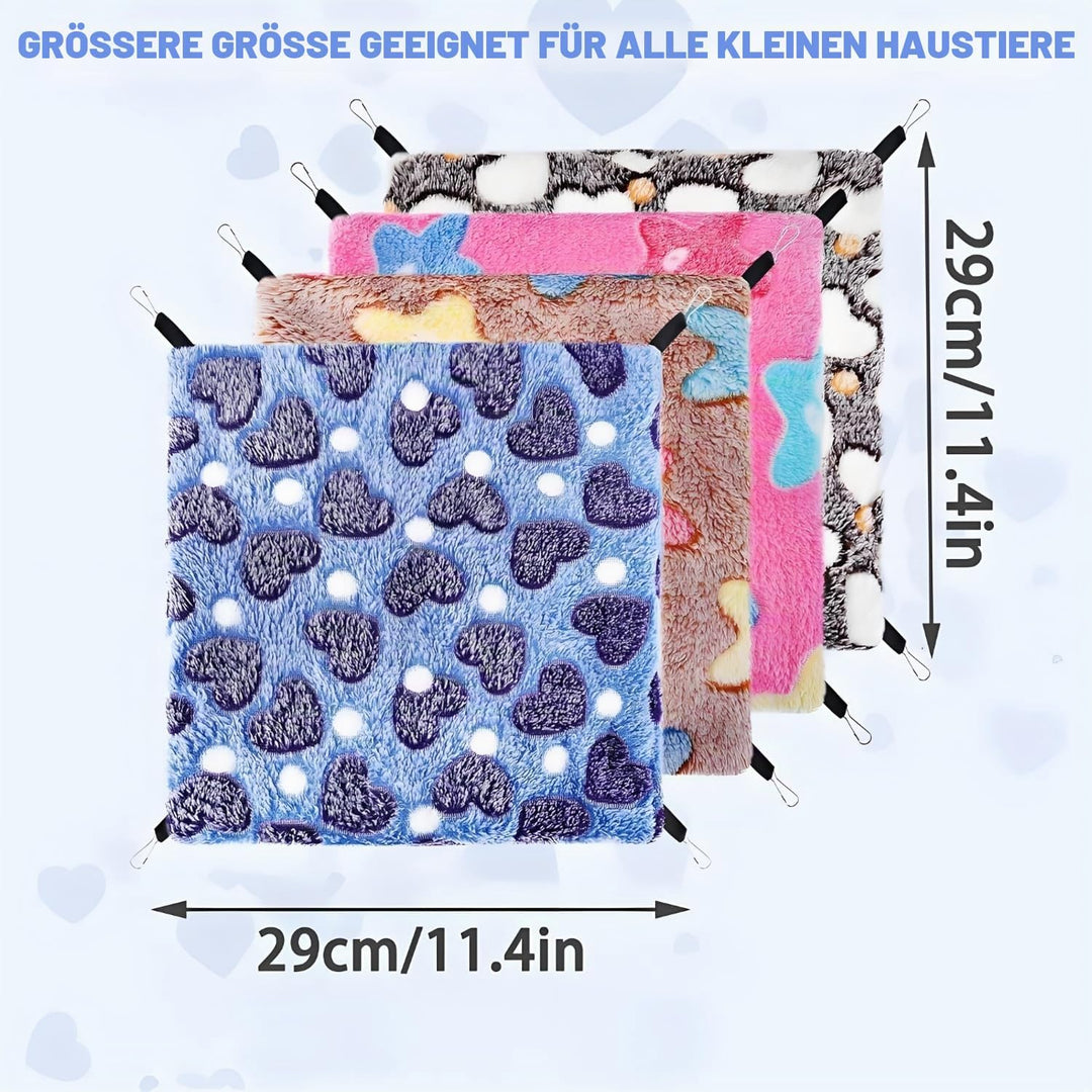 4 Stück Haustierkäfighängematte, Hängende Kleintierbetten, Rattenhängematten, Warme Nager Hängematte