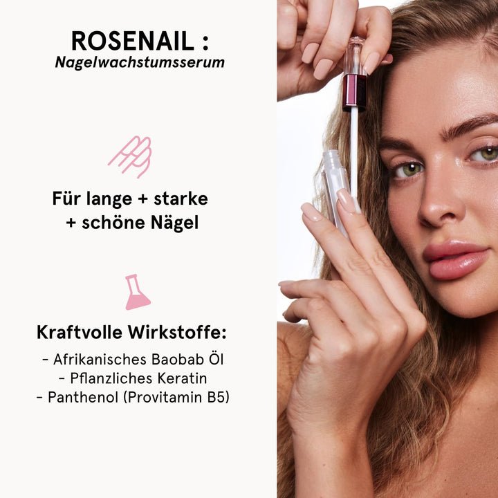 ROSENAIL Nagelwachstumsserum 97% natürlich von ROSEGOLD, Nagelpflege für lange +starke +schöne Nägel