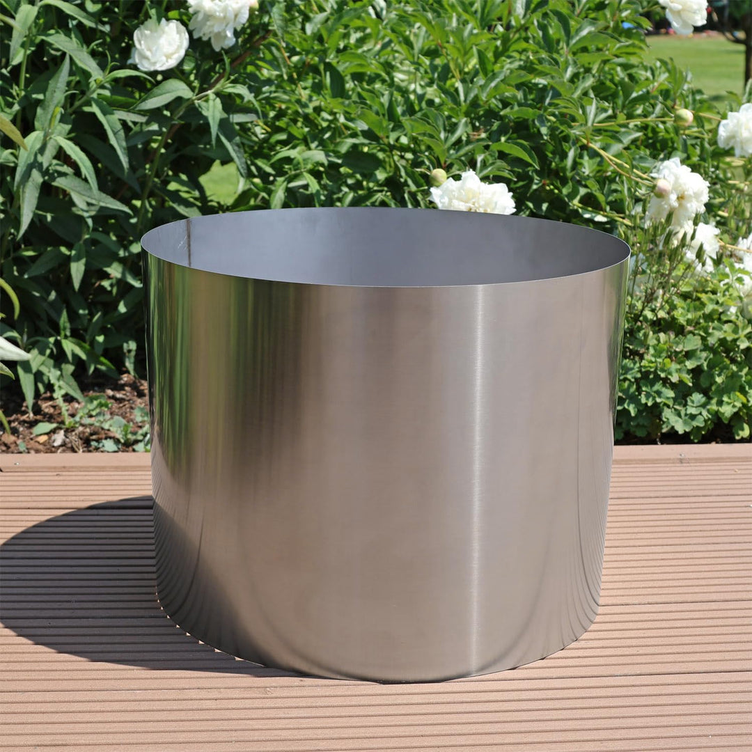 CLGarden Edelstahl Umrandung für 30 Liter Brunnenbecken Gartenbrunnen Brunnenumrandung für Terrasse