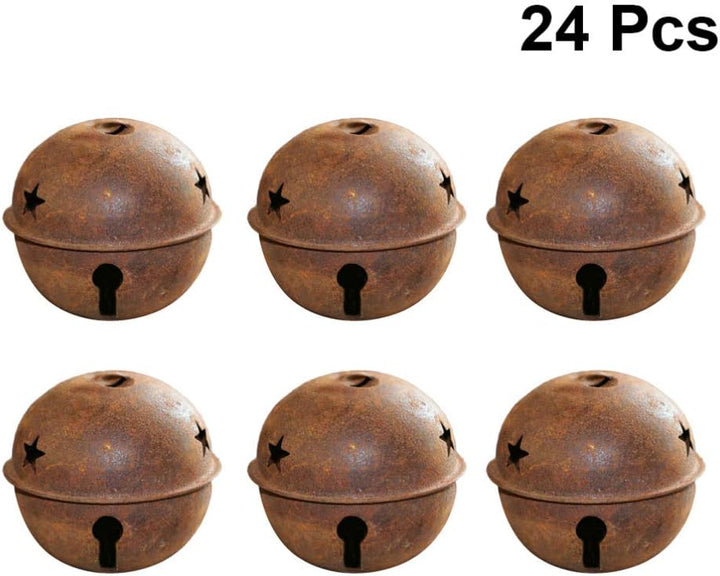 Supvox 24pcs Glöckchen Christbaumschmuck 40mm Rostig DIY Weihnachtsanhänger Weihnachtsdeko Weihnacht