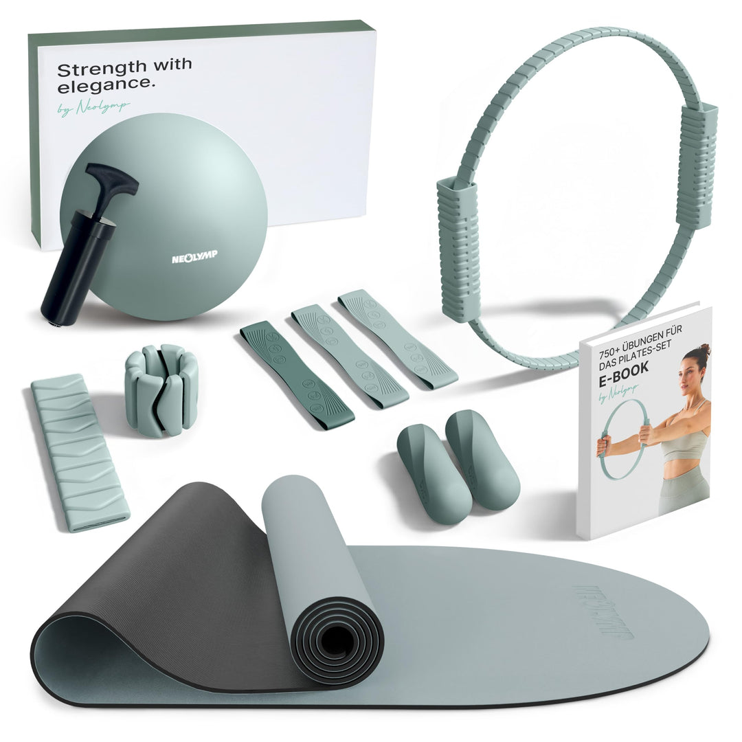 NEOLYMP Pilates Set für Zuhause – Pilates Ball, Pilates Ring &amp; Gewichte – Komplettes Pilates Zubehör