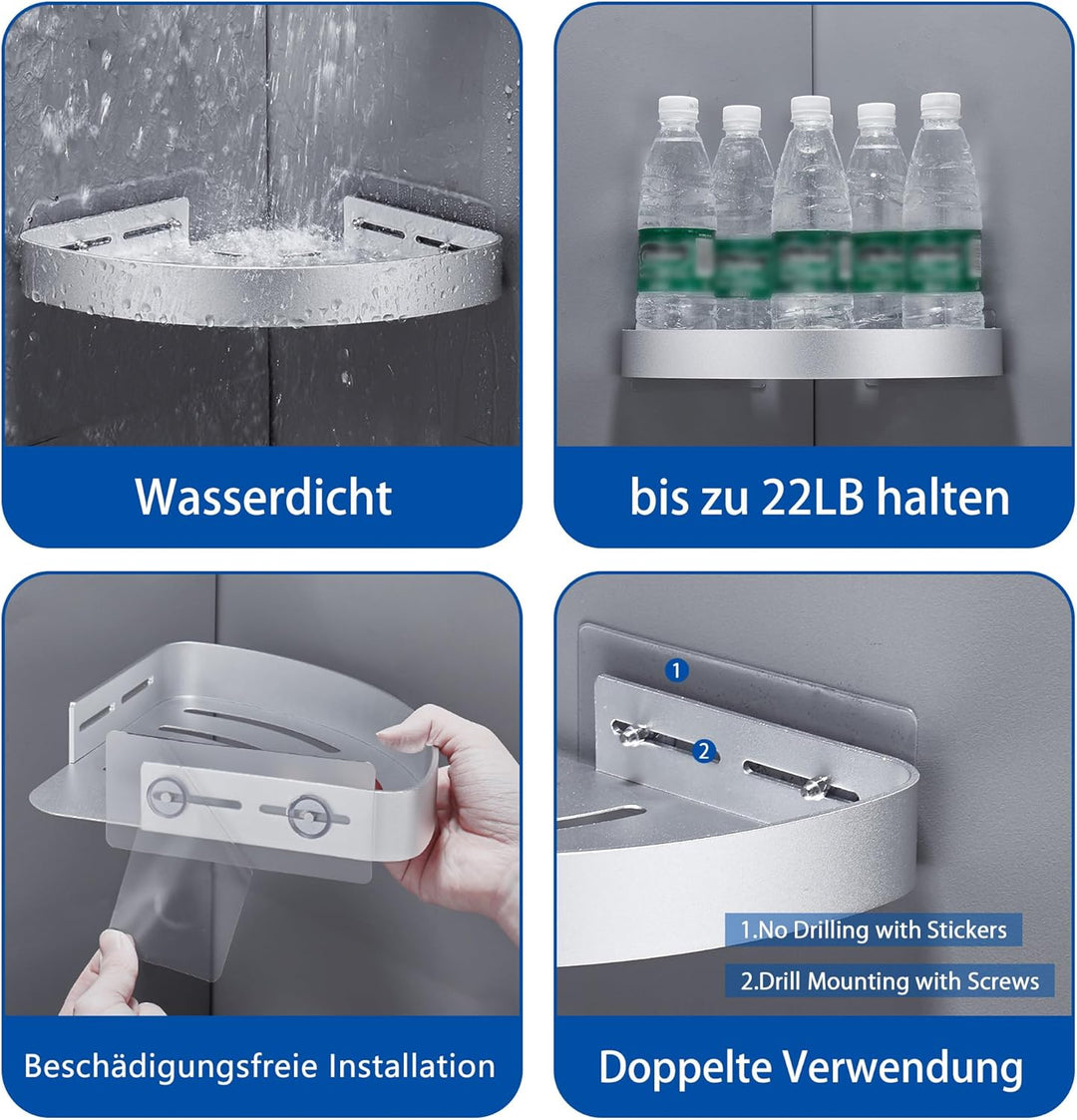 Duschablage Ohne Bohren Duschregal Ecke Badezimmer Organizer Badregal Duschkorb, Dusche eckregal mit
