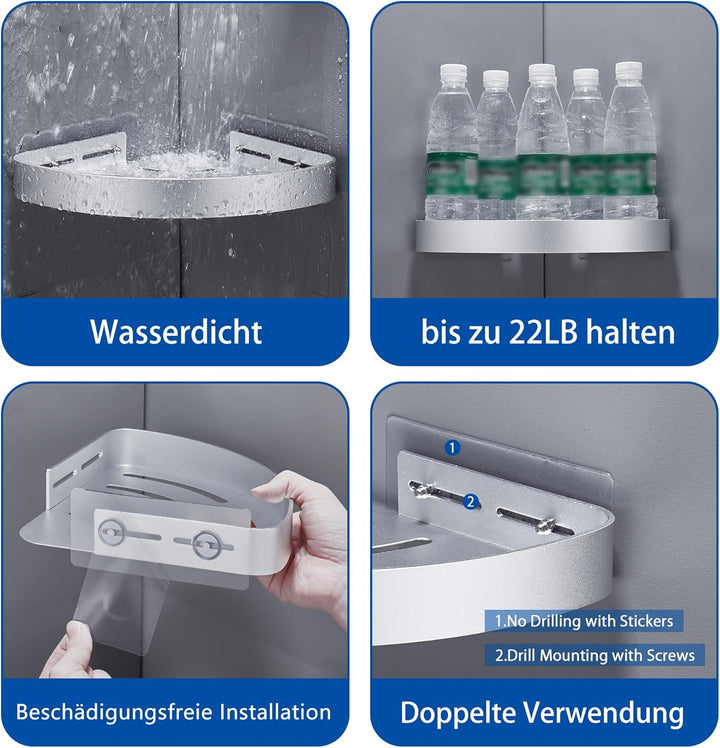 Duschablage Ohne Bohren Duschregal Ecke Badezimmer Organizer Badregal Duschkorb, Dusche eckregal mit