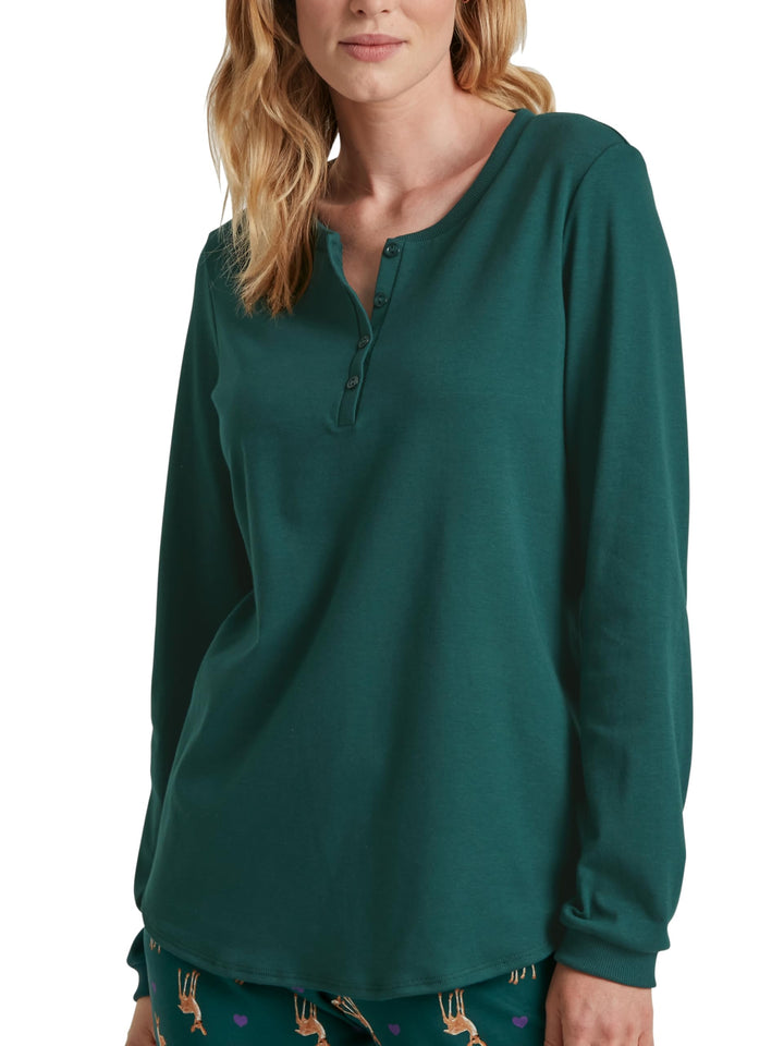 CALIDA Favourites Langarmshirt Damen, aus 100% Baumwolle 32-34 Ponterosa Pine, 32-34 Ponterosa Pine