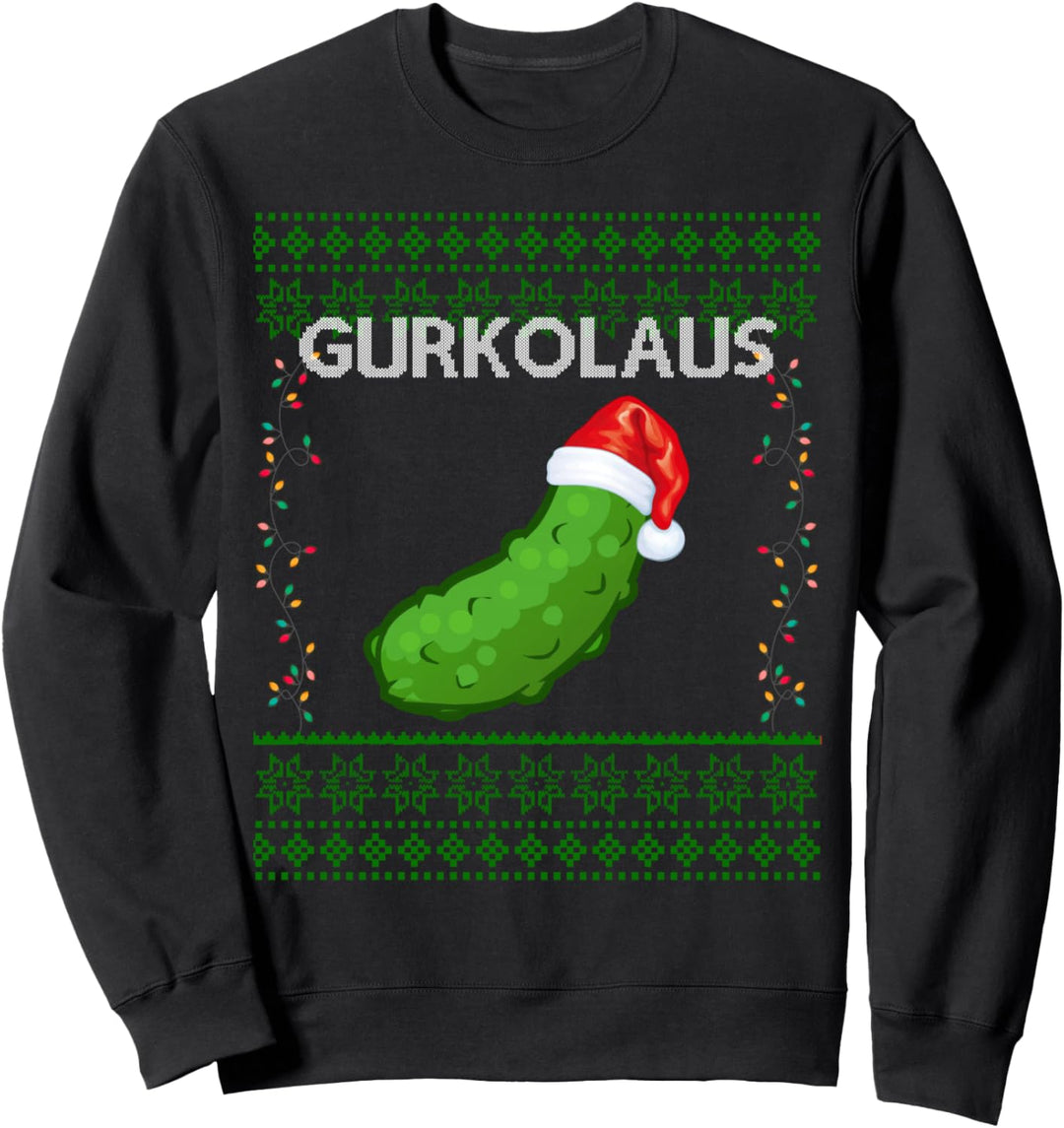 Gurkolaus Pickle Partyoutfit mit hässlichem Weihnachtspullover Sweatshirt