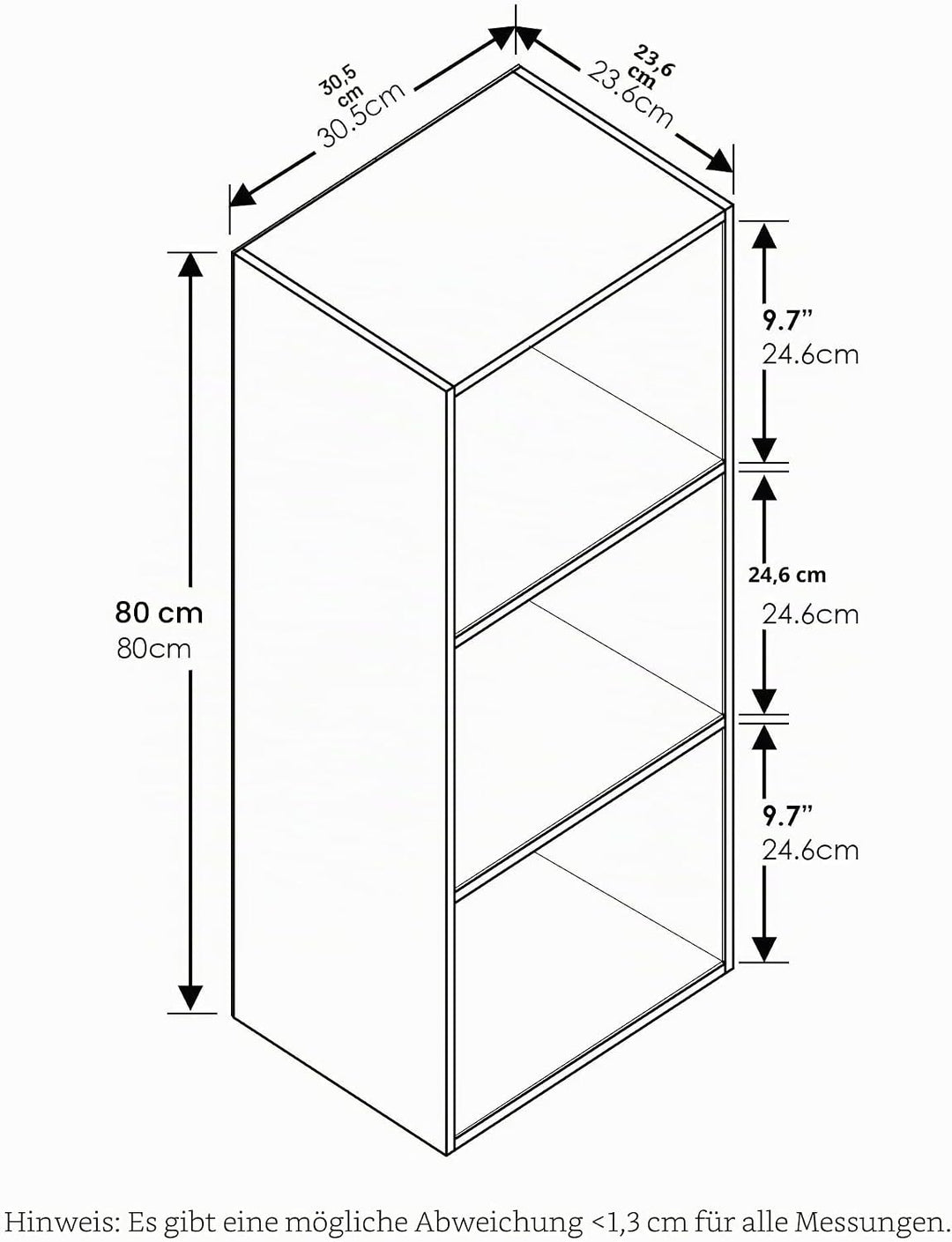 Furinno Pasir Bücherregal, offen, 3 Ebenen, Schwarzholz Schwarzholz 3-Tier Cube Regal, Schwarzholz 3