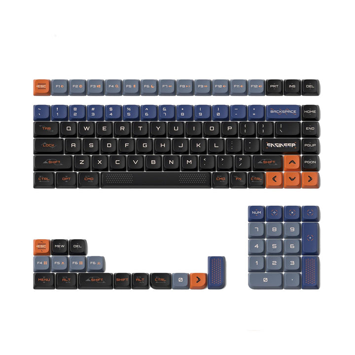 nuphy Keycaps Space Engineer, 117 Set, PBT Tastenkappen für Gaming Tastatur Low-Profile NSA Dye-sub,