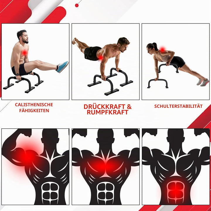 Parallettes Bars, Parallettes Liegestützgriffe Calisthenics, 300Kg/661lbs Push Up Stand Bars Equipme