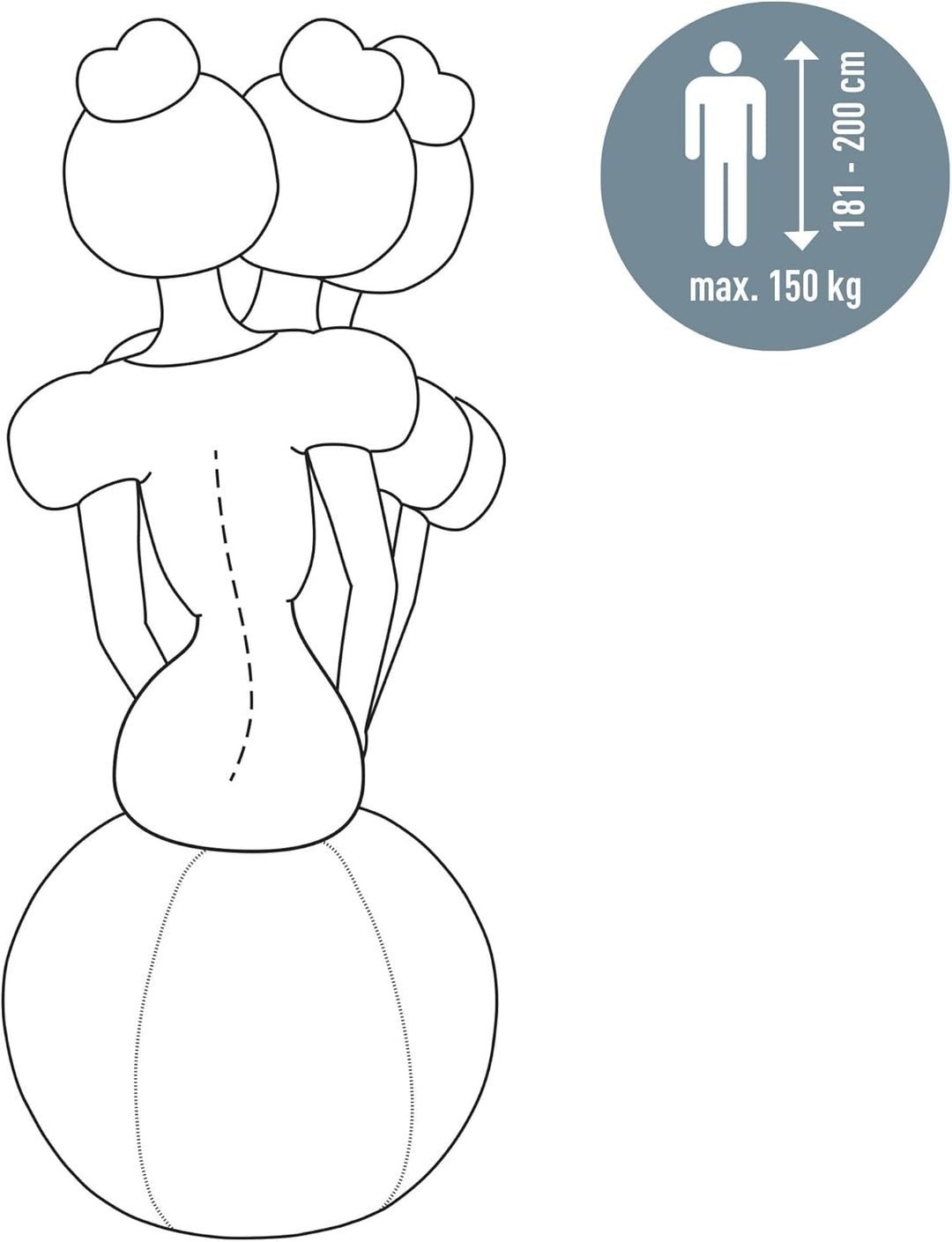 Leitz Ergo Active Sitzball mit Anti-Wegroll-Funktion, Ergonomische Alternative zum Bürostuhl, Gymnas