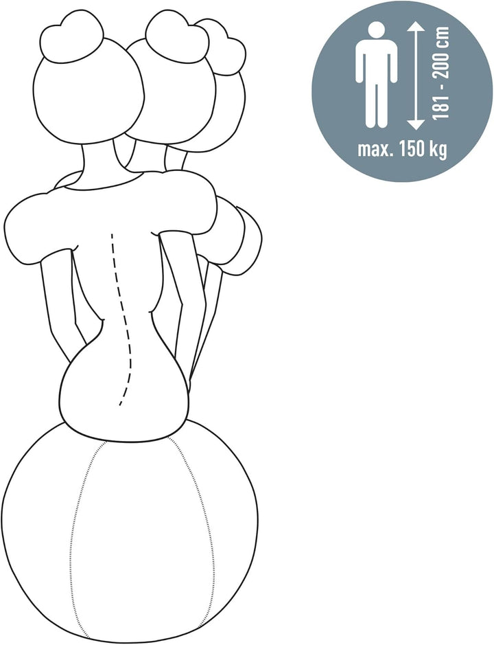 Leitz Ergo Active Sitzball mit Anti-Wegroll-Funktion, Ergonomische Alternative zum Bürostuhl, Gymnas