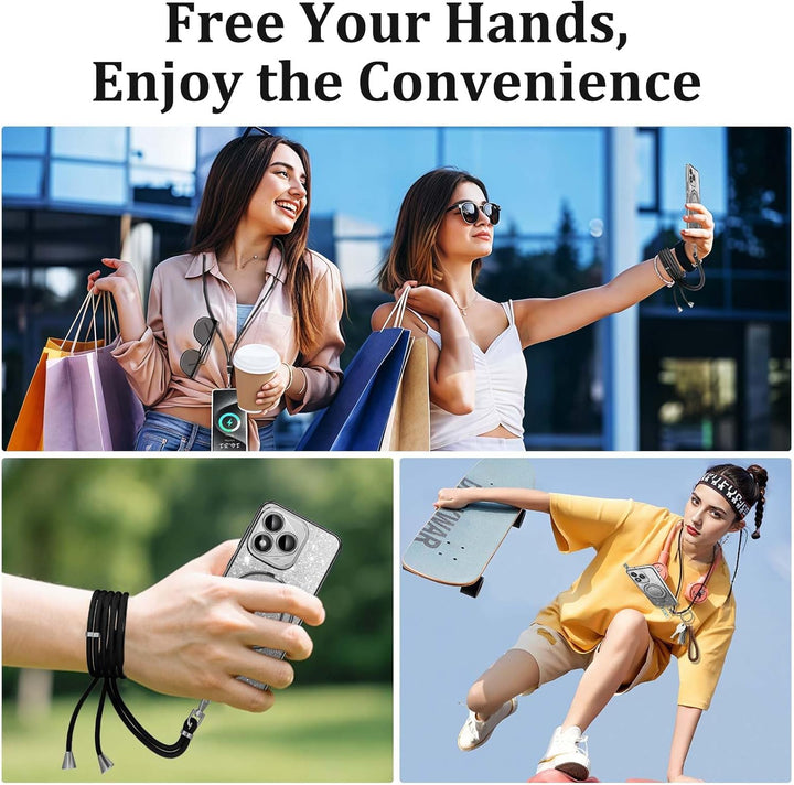 HandyHülle für Honor 400 Lite Hülle mit Band,[Mit Abnehmbarem Handykette] Transparente Silikon Stoss