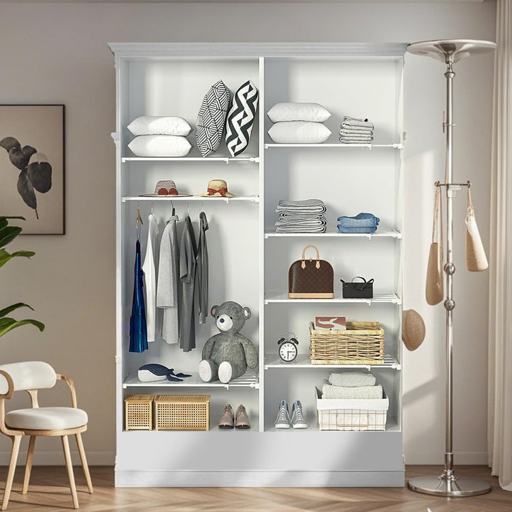 Verstellbare Regale für Schrank, Erweiterbares Einlegeböden Schrankregal, Regalboden Ohne Bohren, Na