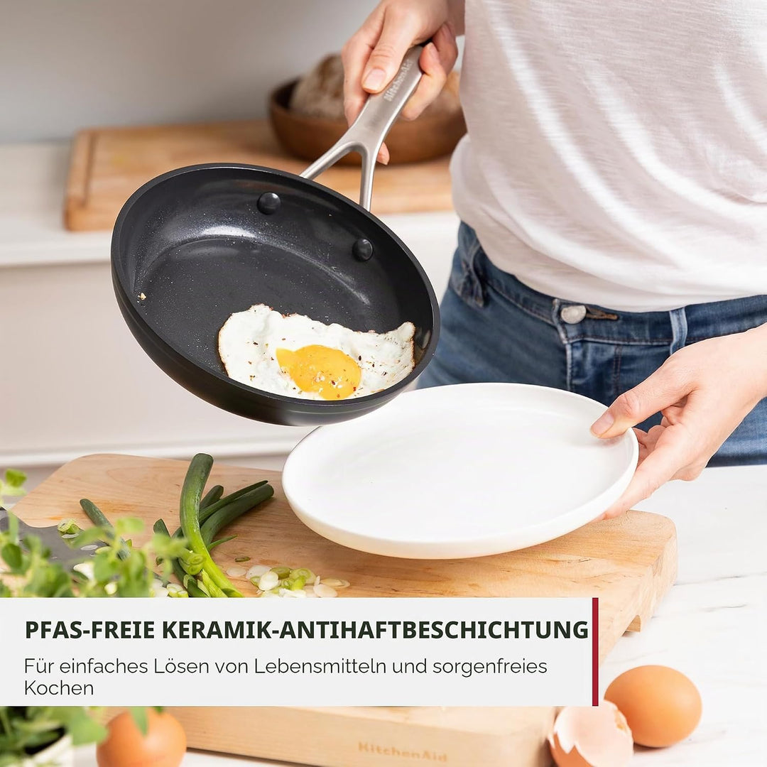 KitchenAid Forged Hardened Bratpfannen-Set (20cm und 28cm), hart anodisiert, PFAS-freie keramische A