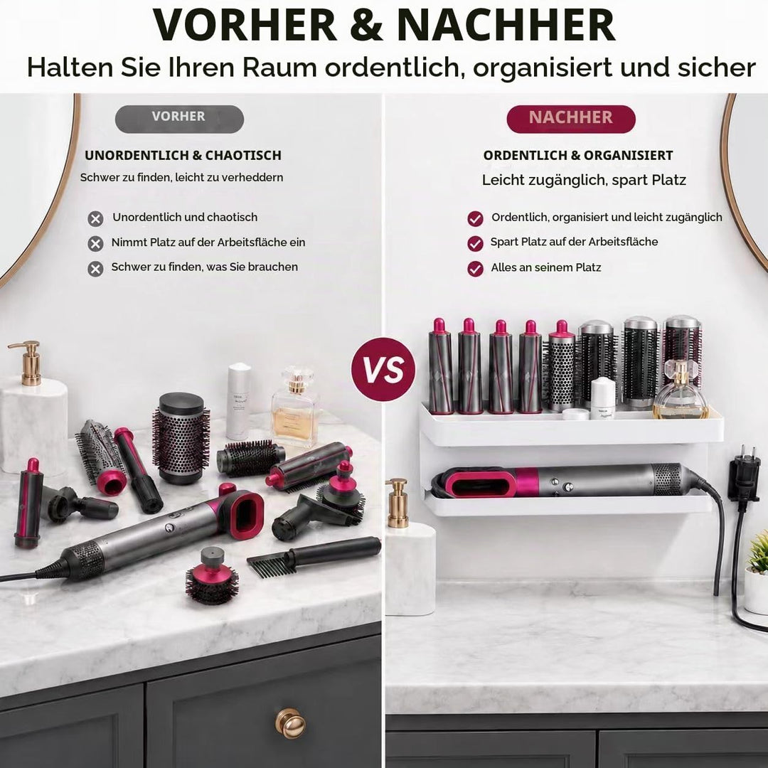Föhn Wandhalterung für Dyson Airwrap Ohne Bohren, 2 in 1 Halterung für Dyson Airwrap Einfache Aufbew