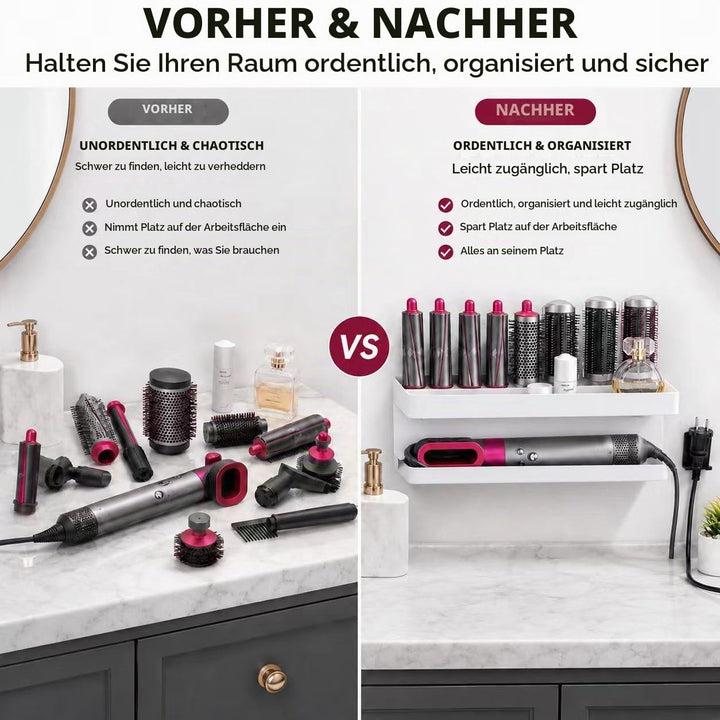 Föhn Wandhalterung für Dyson Airwrap Ohne Bohren, 2 in 1 Halterung für Dyson Airwrap Einfache Aufbew