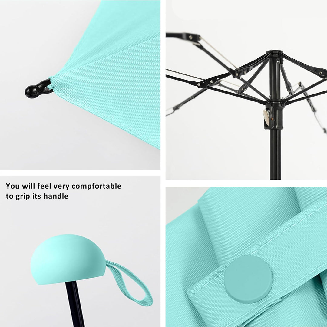 BAODINI Reise-Mini-Regenschirm für Geldbörse mit Etui – kleiner kompakter UV-Regenschirm, Sonnenschu