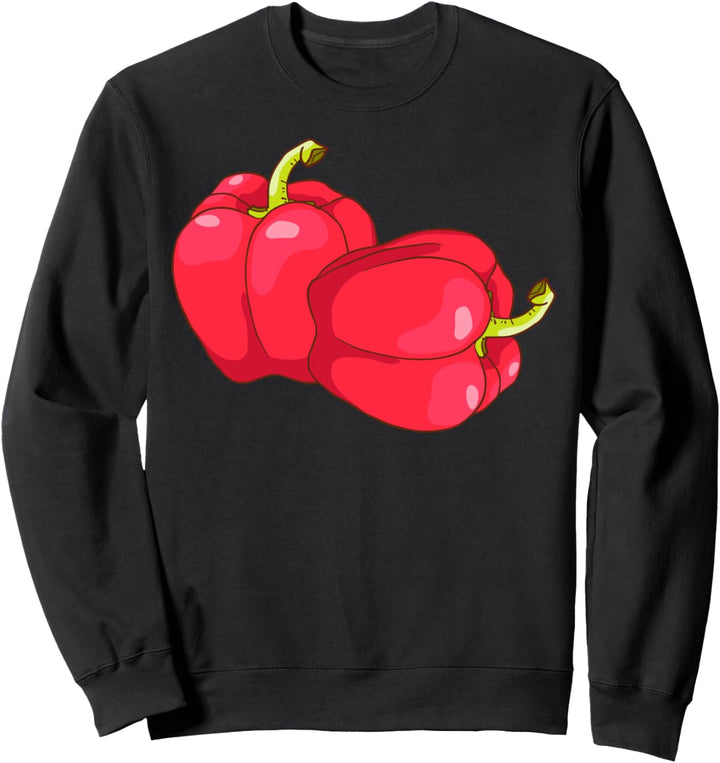 Rote Paprika Paprikaschote Gemüse Vegan Veganer Vegetarier Sweatshirt