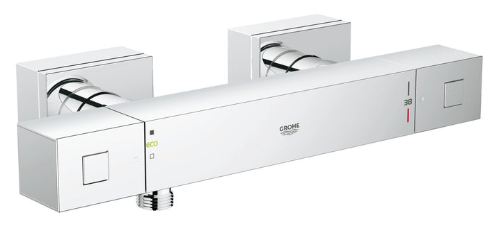 GROHE Grohtherm Cube - Thermostat Brausebatterie (wassersparend, Eigensicher gegen Rückfliessen, Wan