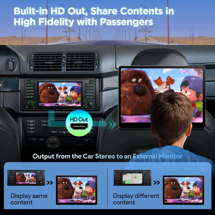 XTRONS Android 14 Autoradio Qualcomm 665 Octa Core 8+256GB Für BMW E39 M5 7 Zoll QLED IPS Eingebaute