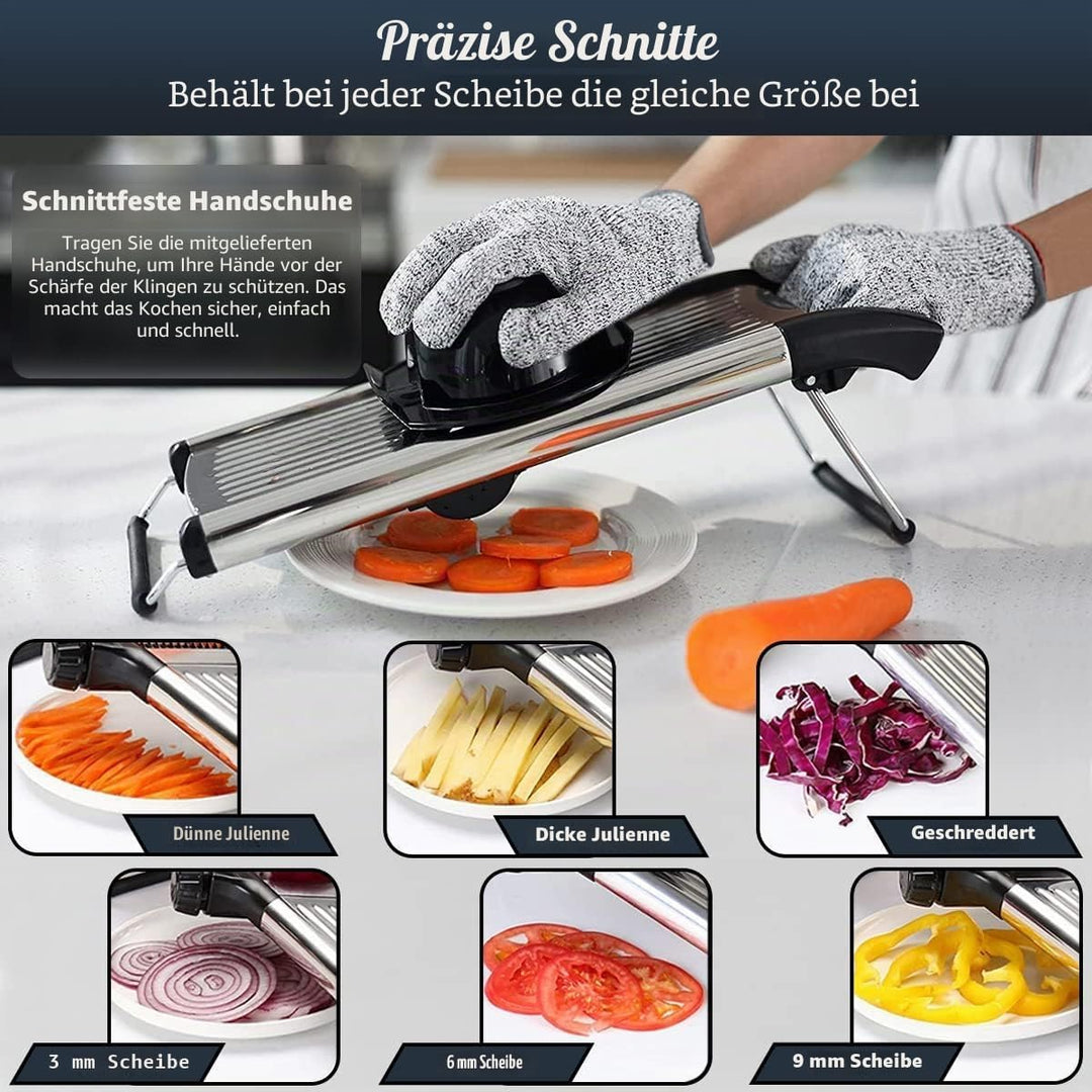 ADOV Gemüseschneider, Multifunktion Mandoline Gemüsehobel mit Edelstahl Klingen, Professionelle Vers