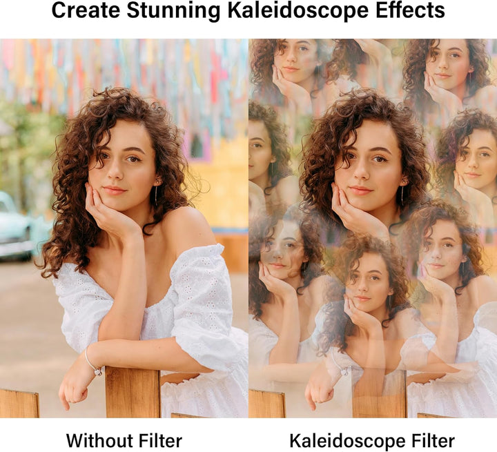 Walking Way Kaleidoskop Prismenlinsenfilter 77 MM Fraktalfilter für Wiederholte Motive, Prisma Spezi