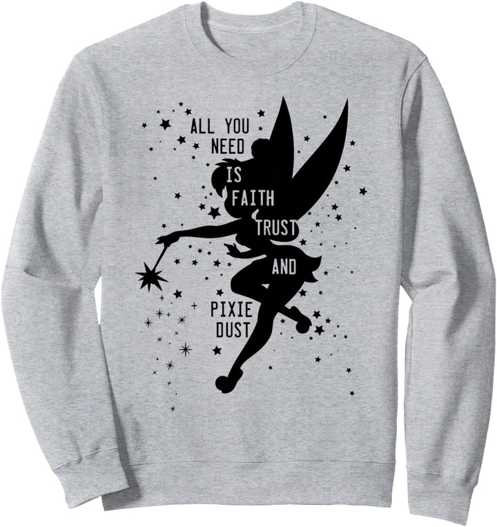 Disney Peter Pan Tinker Bell Pixie Dust Silhouette Sweatshirt