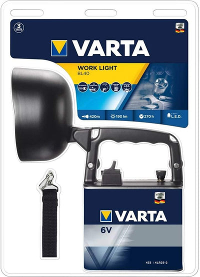 Varta 4 Watt LED Work Light (inkl. High Energy 6 Volt Batterie Arbeitsleuchte Taschenlampe Flashligh