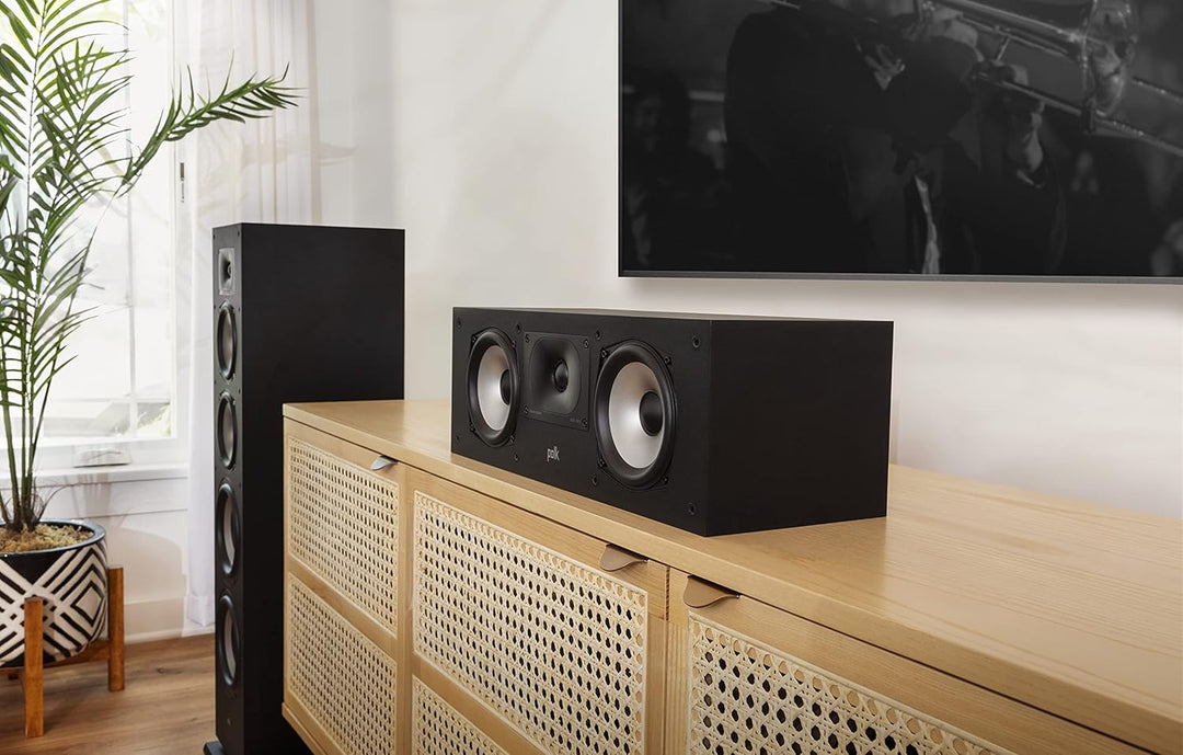 Polk Audio Monitor XT30 Center Lautsprecher, Hi-Res Zertifiziert, kompatibel mit Dolby Atmos und DTS