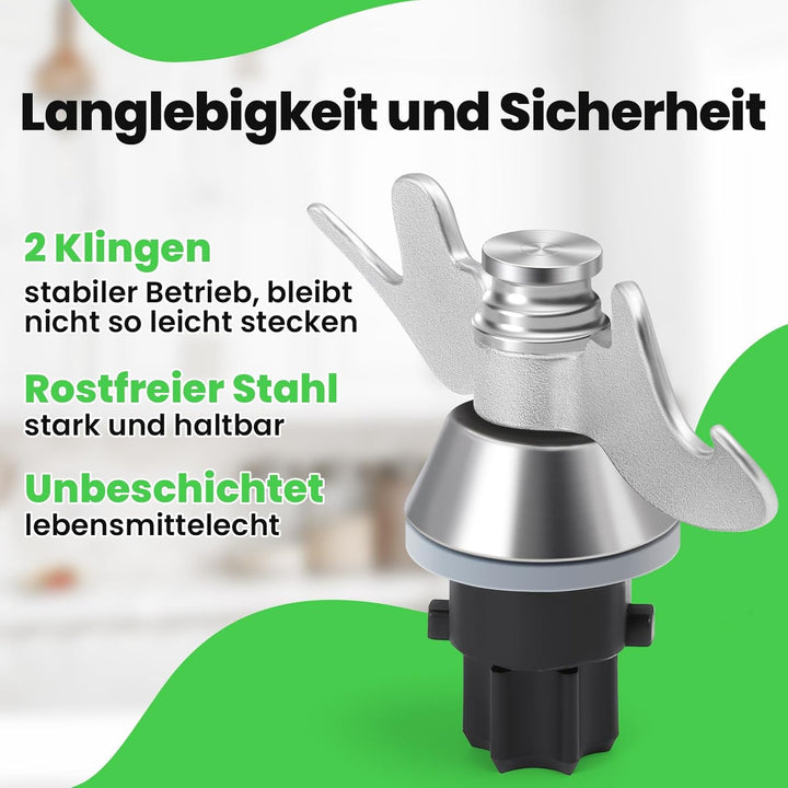 Teigmesser für Thermomix, Mixmesser Ersatz Zubehör passend für Thermomix TM31, Edelstahl-Teigmischme