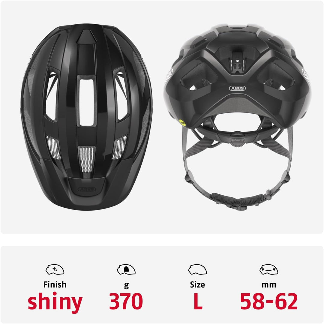 ABUS Rennradhelm Macator MIPS - Fahrradhelm für Einsteiger mit Schirm - geeignet für Zopfträger/-inn