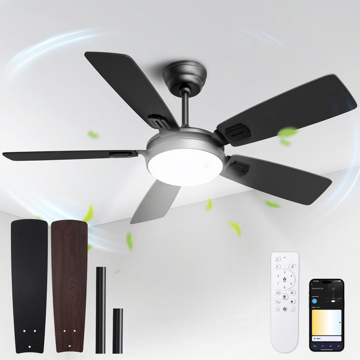 Deckenventilator mit Beleuchtung, Ø132cm App Steuerung & Fernbedienung Deckenventilatoren mit Licht