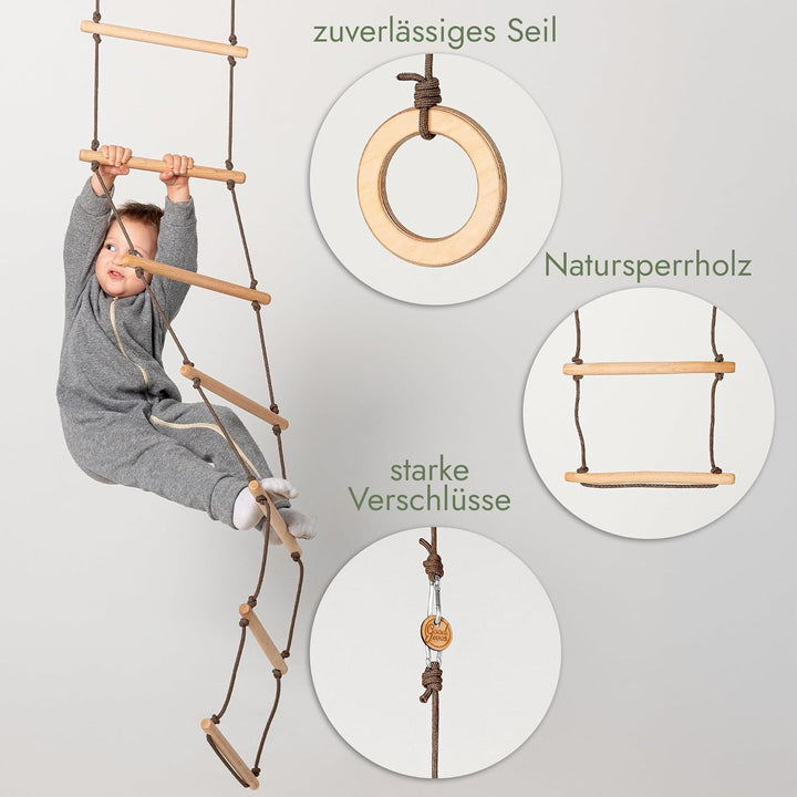 Goodevas Kinder Spielset – Indoor Klettergerüst und Outdoor Jungle Gym für Jungen und Mädchen – Klet