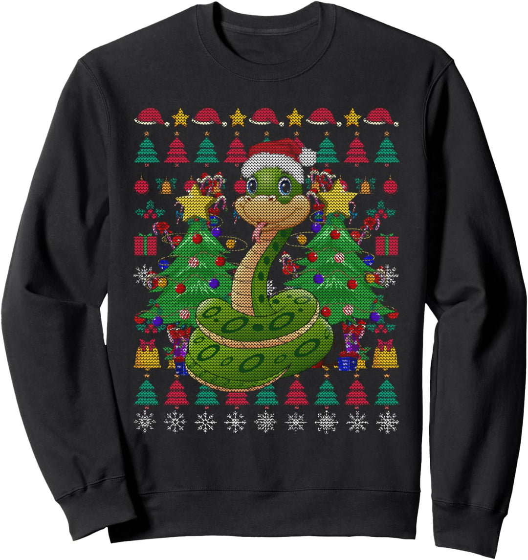 Zoo Reptil Weihnachten Geschenk Schlange Ugly Christmas Sweatshirt