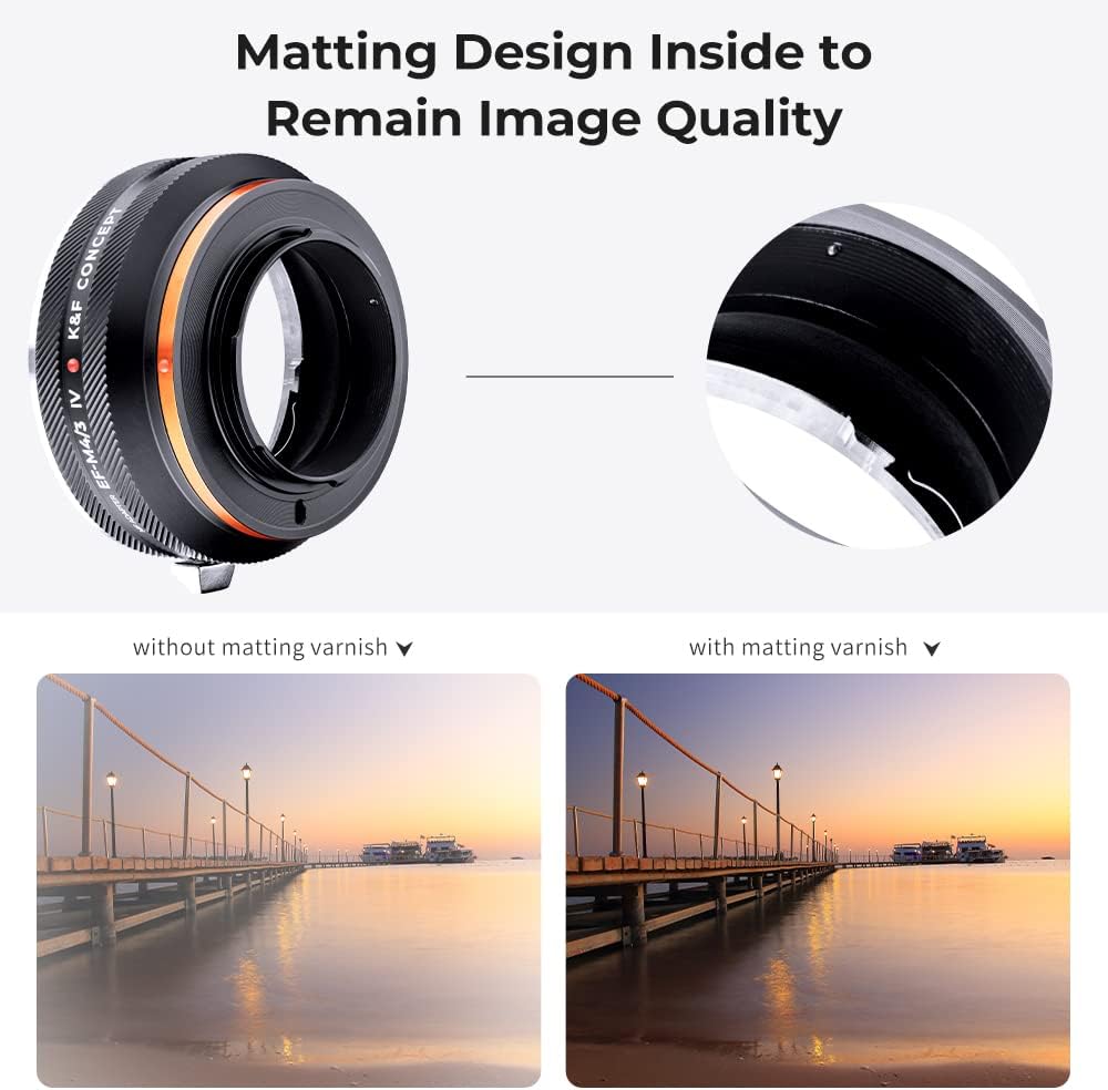K&F Concept Lens Mount Adapter EOS-M4/3 IV Manueller Fokus Kompatibel mit Canon (EF/EF-S) Objektiv u