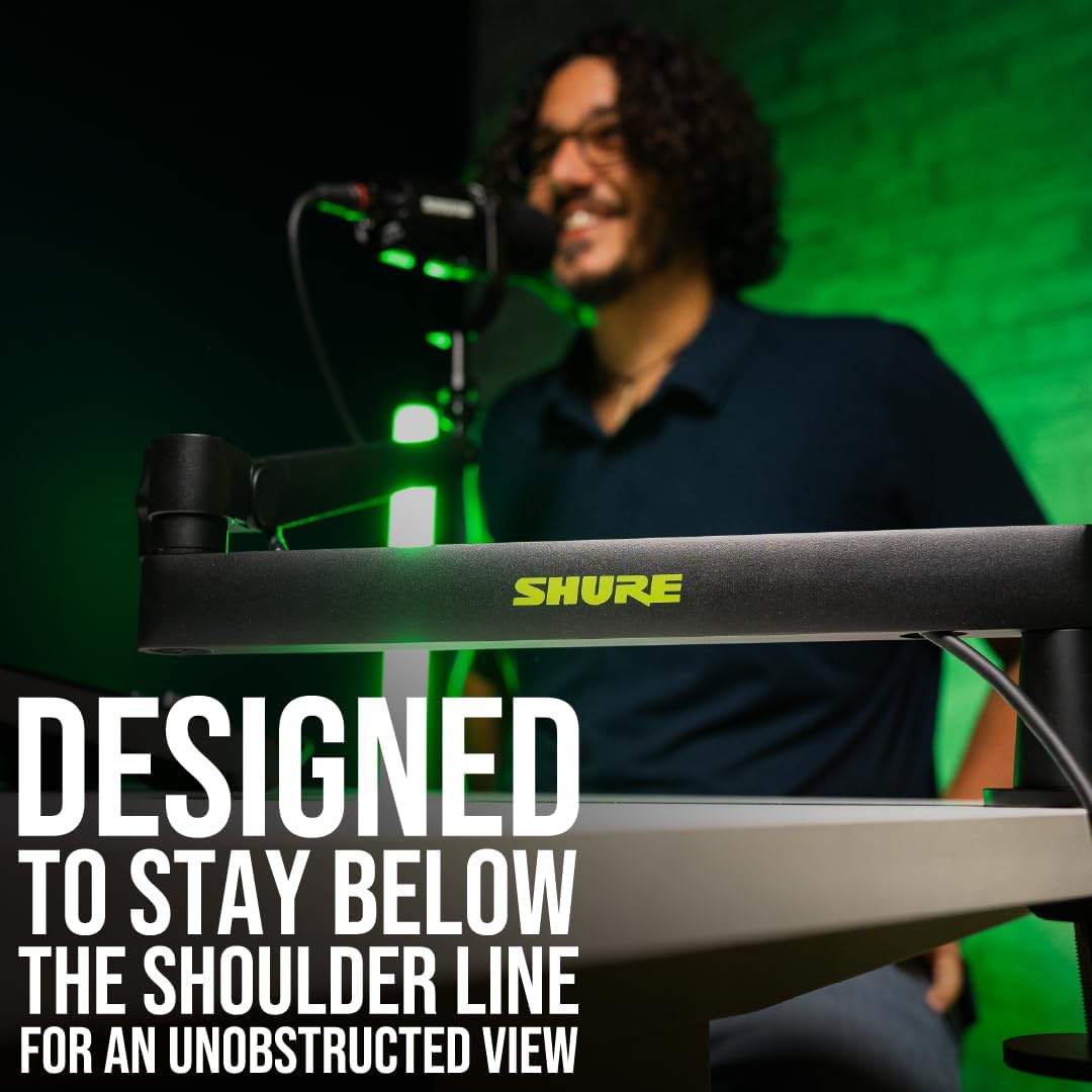 Shure by Gator Premium-Mikrofonständer mit flachem Profil für den Schreibtisch; vollständig verstell