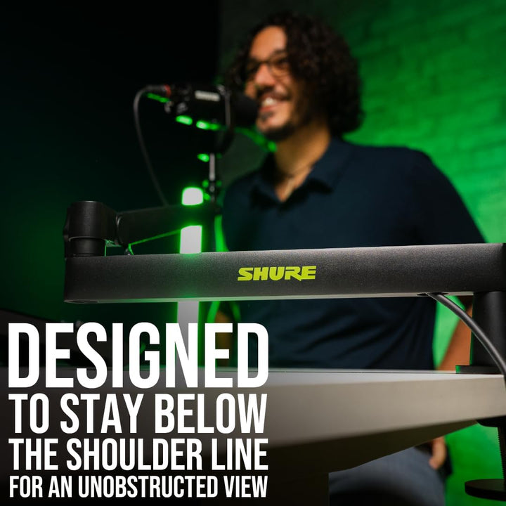 Shure by Gator Premium-Mikrofonständer mit flachem Profil für den Schreibtisch; vollständig verstell