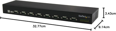 StarTech.com 8 Port USB auf Seriell Adapter Hub, USB auf RS232 Port Adapter mit Daisy Chain, Rackmon