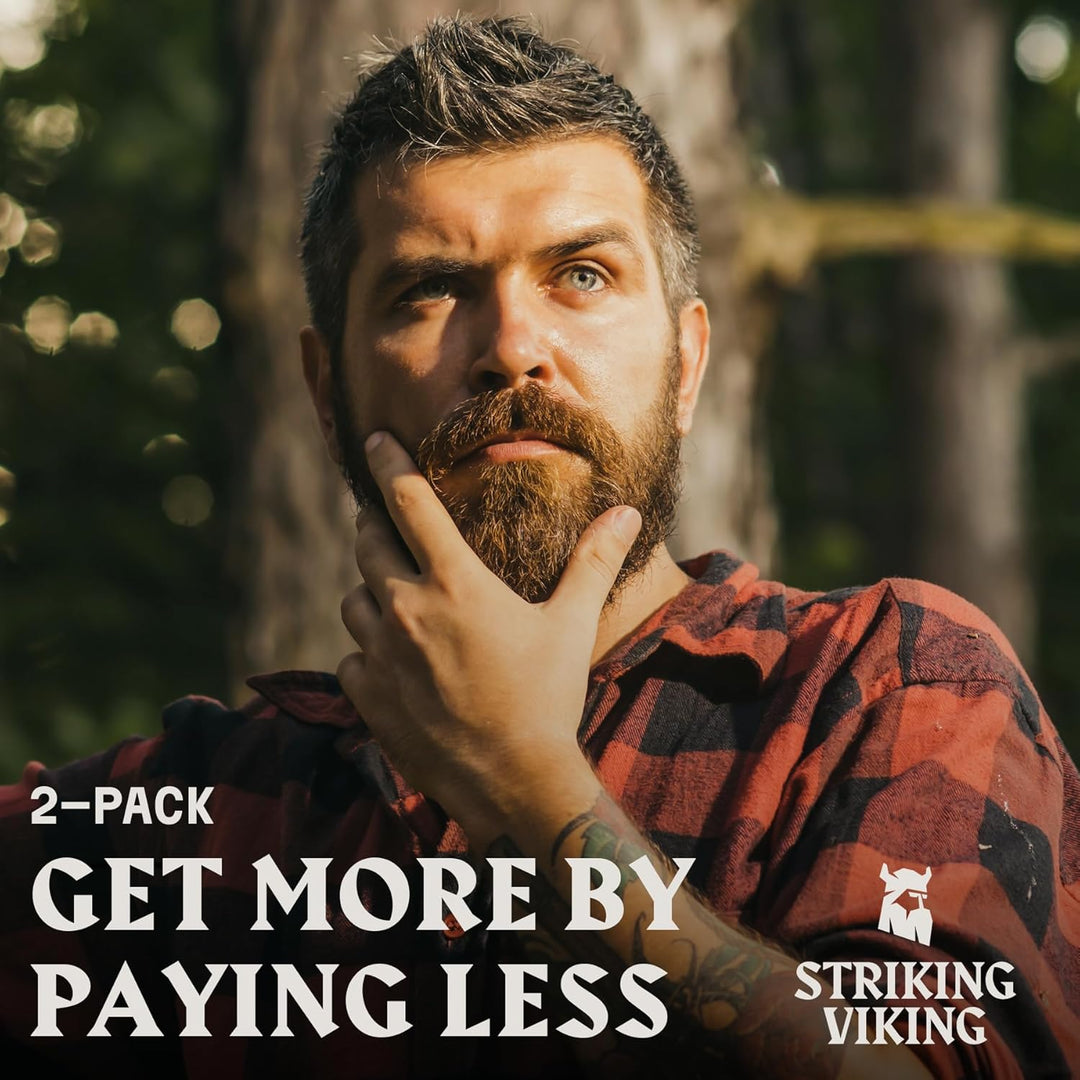 Striking Viking Vanille Bartöl Set - 60 ml, 2er Pack, Vanille - Gegen Juckreiz & Trockenen Bart - Jo