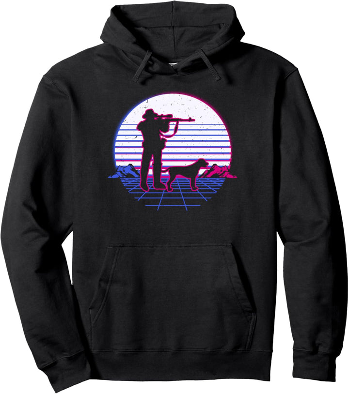 Jäger Jagen Jagd Hund Retro Vintage Sunset Geschenk Pullover Hoodie