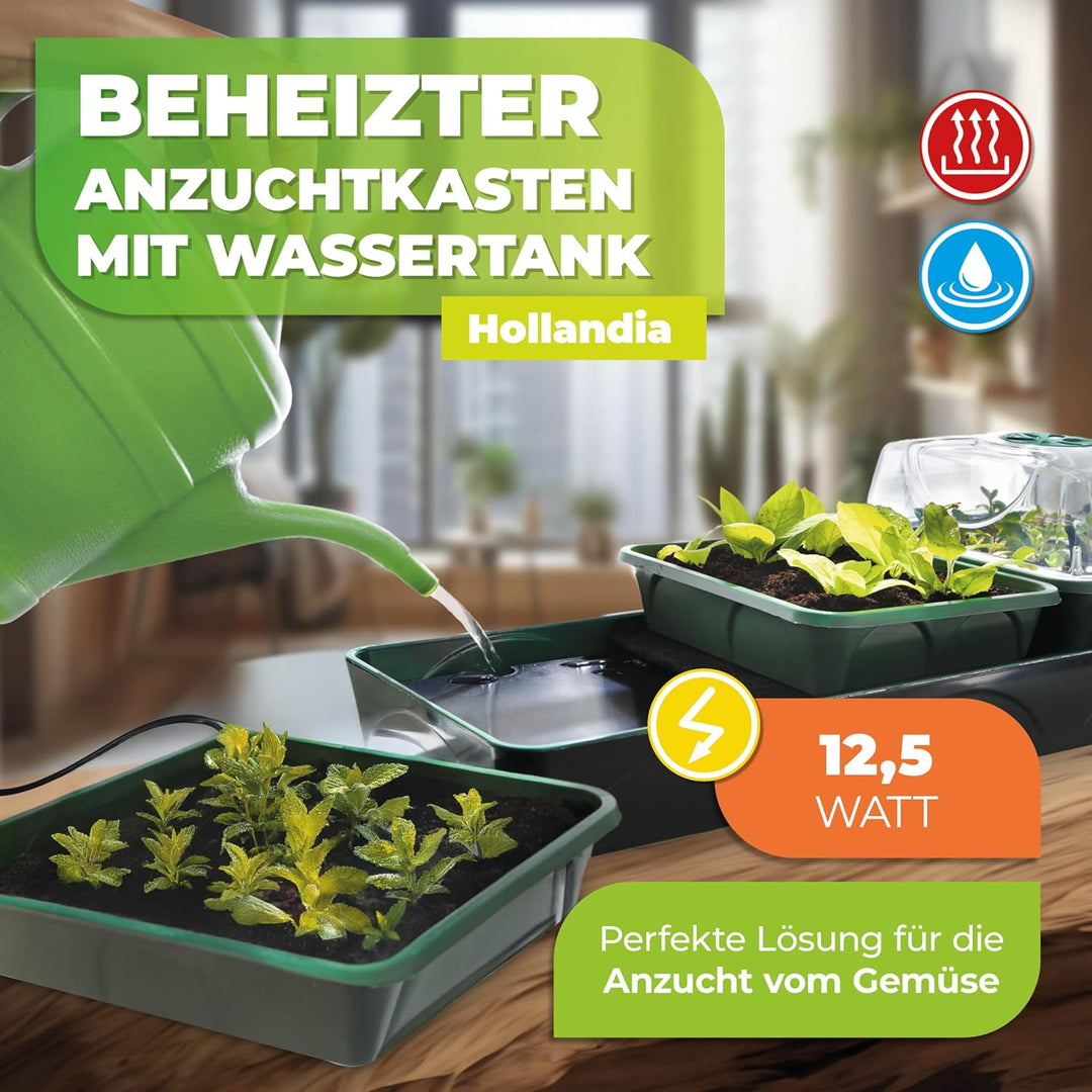 Bio Green HOL 3 Green Hollandia Anzuchtstation mit Kapillarmatte und Wassertank 1,4l , L : 54cm, B: