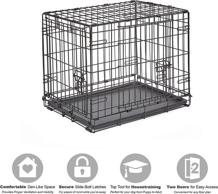 New World B24 Hundebox, mit Doppeltür, 61 cm, für kleine Hunderassen, mit auslaufsicherer Bodenwanne