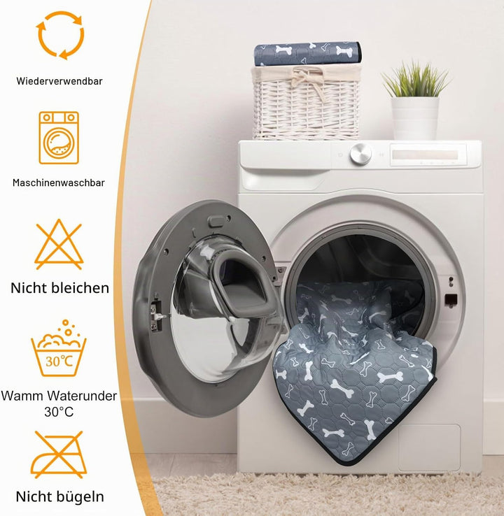 2 Stück Waschbar Haustier-Urinunterlage , 70 x 100 cm Hohe Saugfähigkeit Auslaufsicher Wiederverwend